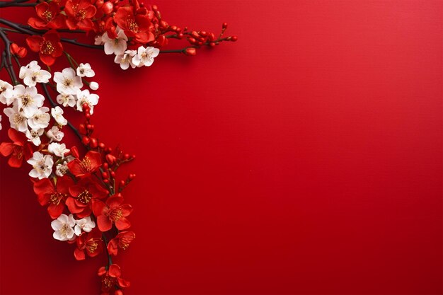 Chinese new year festival decorations made from chinese good luck symbol and plum blossom