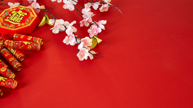 Chinese new year festival plum flowers