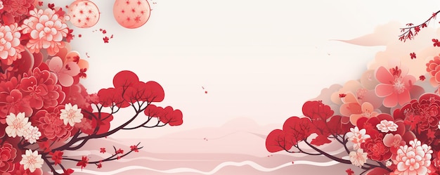 Chinese New Year flat design banner AI Generated