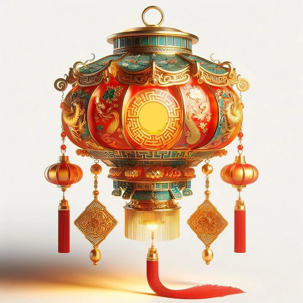 Photo chinese new year lamps background ai generated