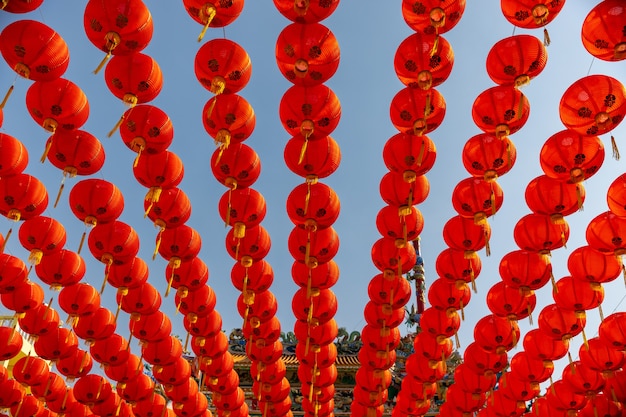 Chinese new year lanterns in china town area.