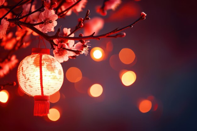 Китайские новогодние фонарики в китайском городке Генеративный искусственный интеллект