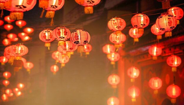 Chinese new year lanterns in china town