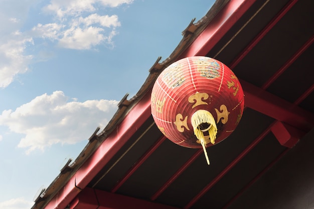 Photo chinese new year lanterns in china town.