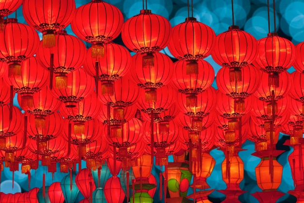 차이나타운에서 중국 새 해 등불입니다.