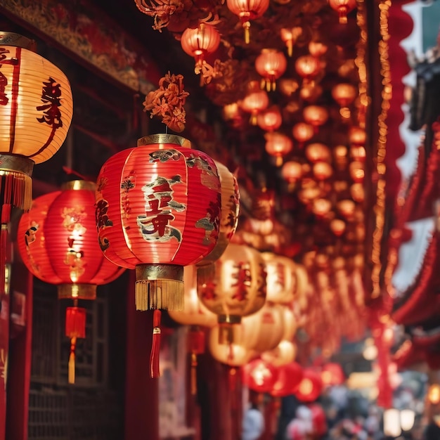 Chinese new year lanterns in chinatown