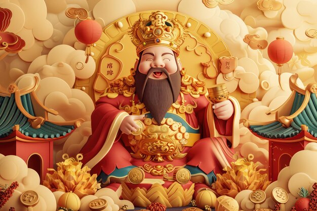 사진 중국 신년 그림: 부의 신