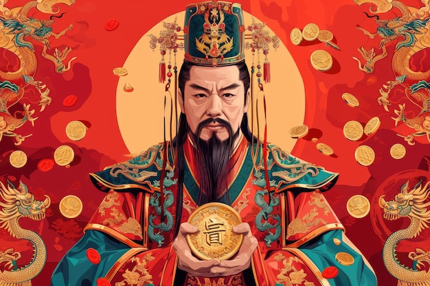中国の新年絵画 富の神