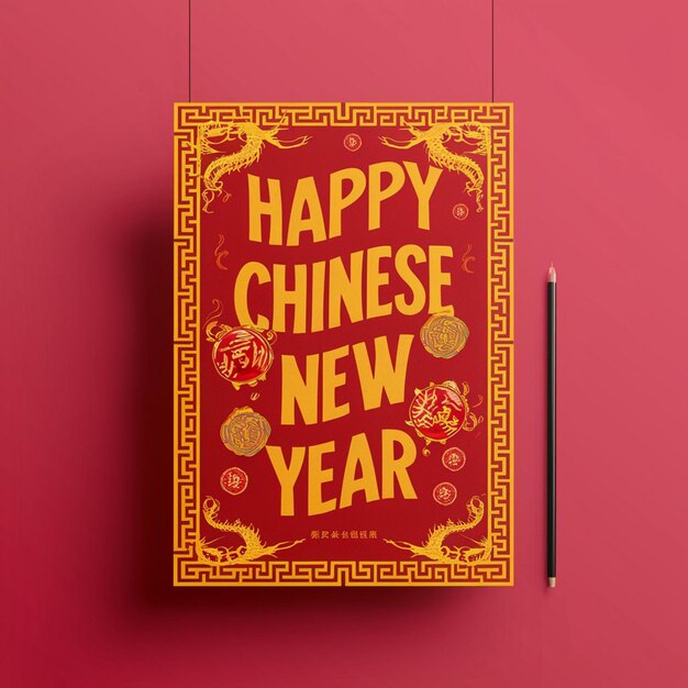 Photo chinese new year poster design