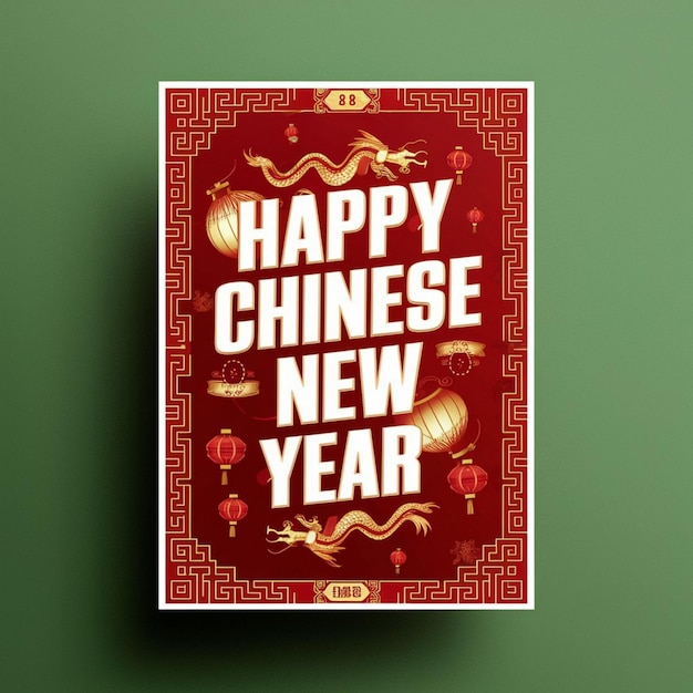사진 중국 신년 포스터 디자인
