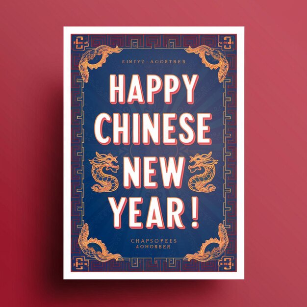 Photo chinese new year poster design