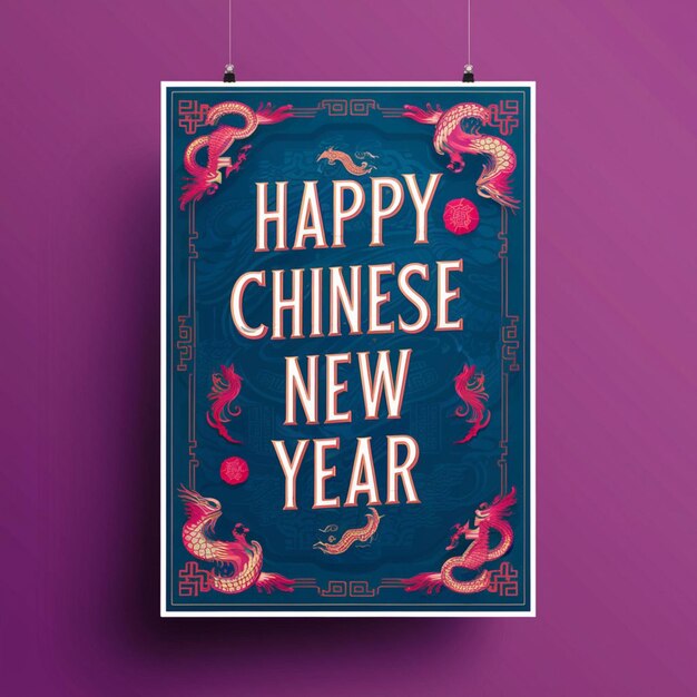 Photo chinese new year poster design