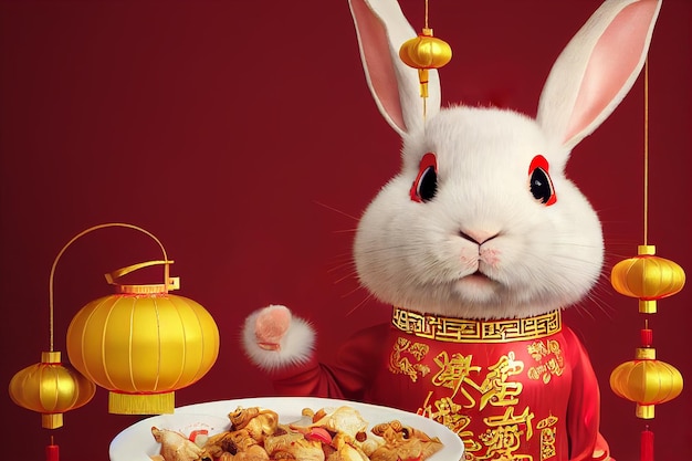 Chinese New Year Rabbit Background