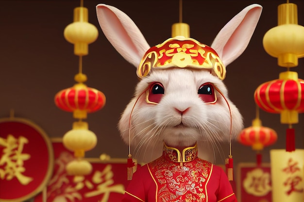 Chinese New Year Rabbit Background