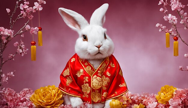 Photo chinese new year rabbit chinese new year background chinese new year background 3d