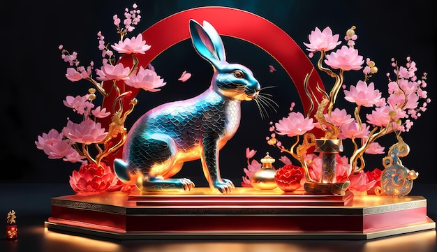 Chinese new year rabbit Chinese new year zodiac signs rabbit Chinese new year background