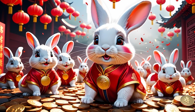 Китайский Новый год кролик Китайский новый год знаки зодиака кролик китайский новый год фон