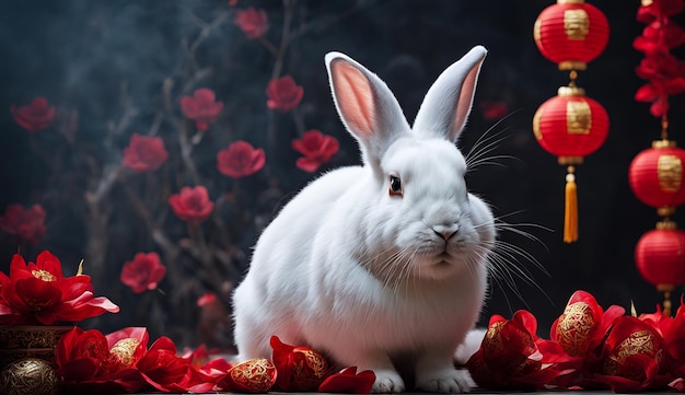 Chinese new year rabbit Year of Rabiit Chinese new year background