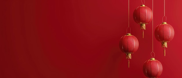 Chinese New Year Red Lanterns Festive Background