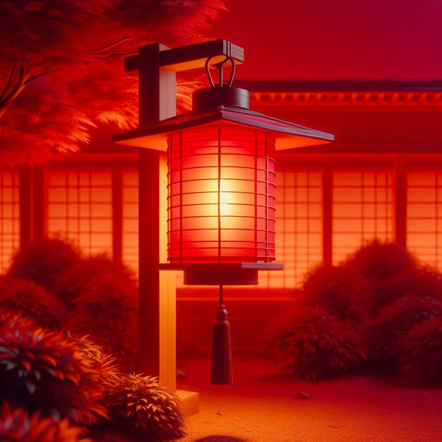 Китайский Новый год Красные фонари изолированы с уличным фоном