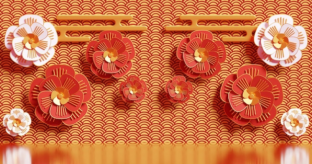 Photo chinese new year scene for product presentation abstract minimal concept