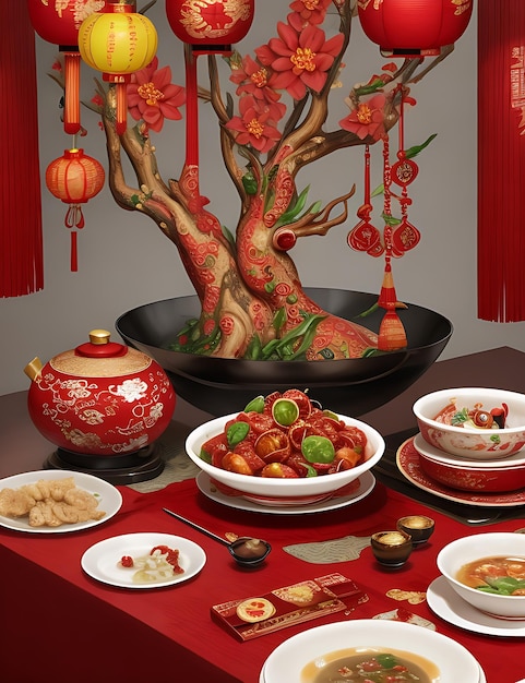 Photo chinese new year still life ai image generative