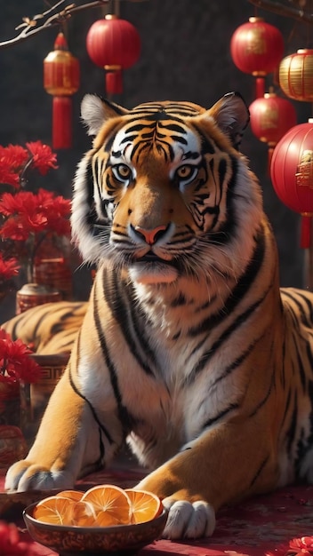 写真 中国の新年 - タイガーの未死の生活 - 慶祝
