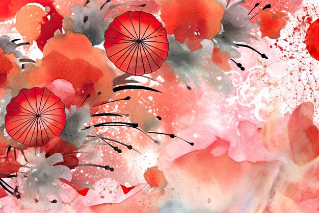 Photo chinese new year watercolor background vector beautiful delicate pattern and invitations ai generated