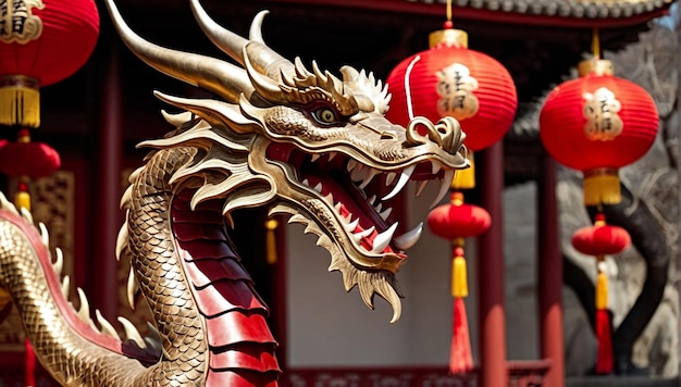 Photo chinese new year the year of the dragon copy space for text chinese background new year wallpaper
