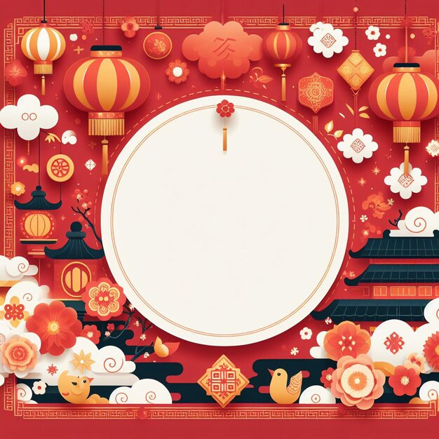 Chinese nieuwe jaarachtergrond met copyspace