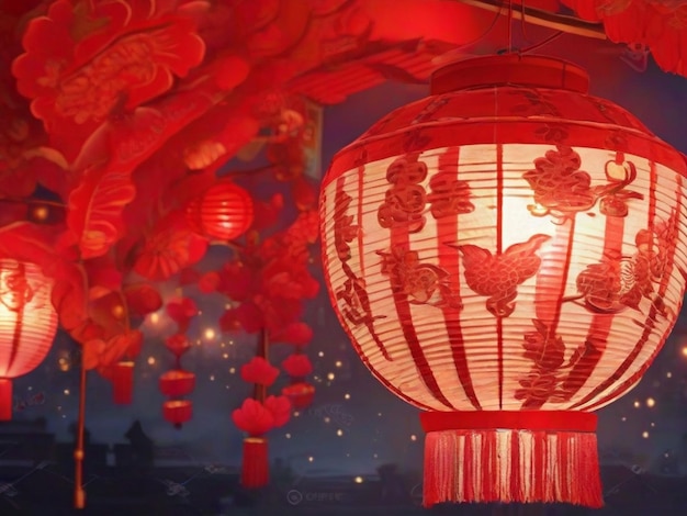 Chinese nieuwjaar 2024 de sterrenriem draak met wolken lantaarn Aziatische elementen Chinees nieuwjaar