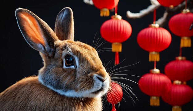 Foto chinese nieuwjaar konijn jaar van de konijn chinese nieuwjaar achtergrond