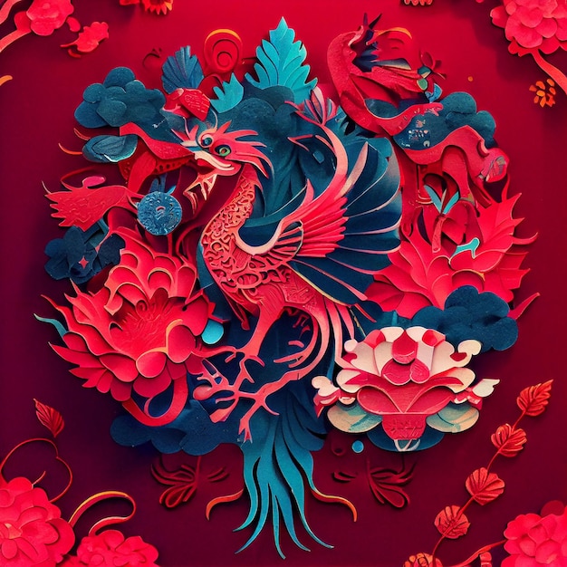 Chinese nieuwjaarskaart element achtergrond