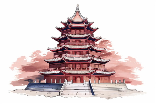 Foto illustrazione di pagoda cinese