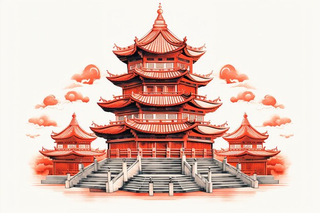 Foto illustrazione di pagoda cinese