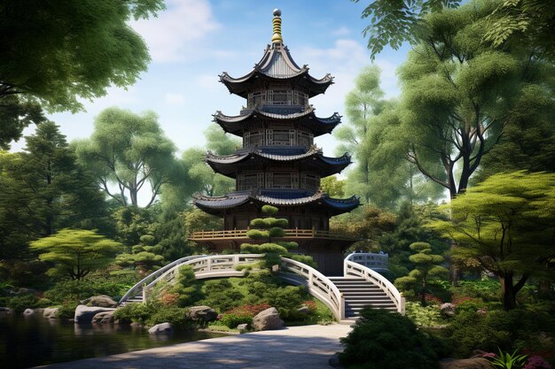 Foto illustrazione di pagoda cinese