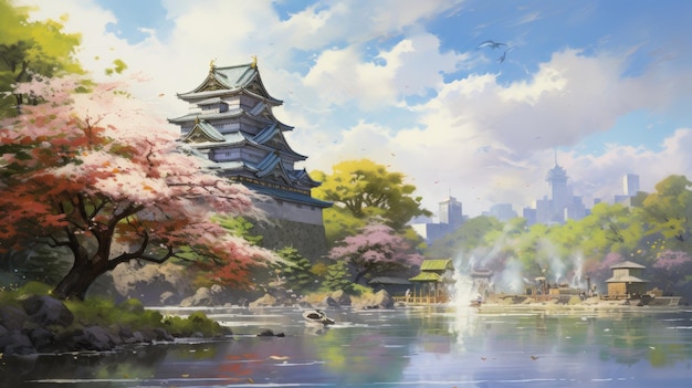 Chinese painting HD 8K wallpaper Stock Photographic Image