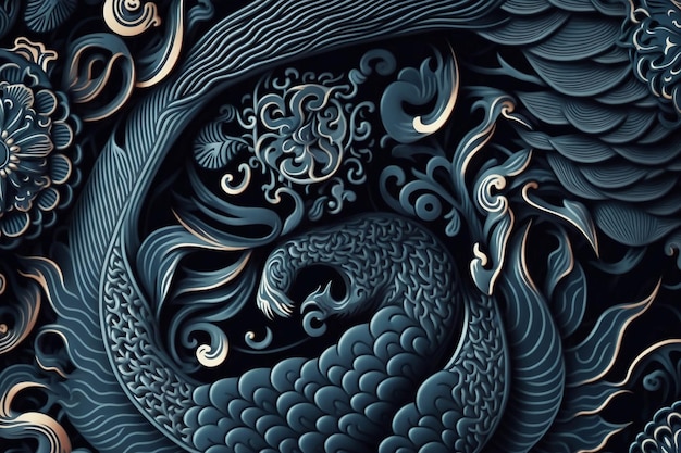 Photo chinese pattern illustration image ai generated art