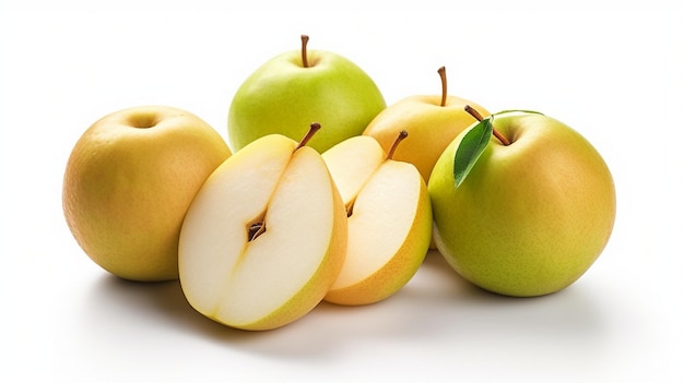 Photo chinese pear or asian pear isolated on white background