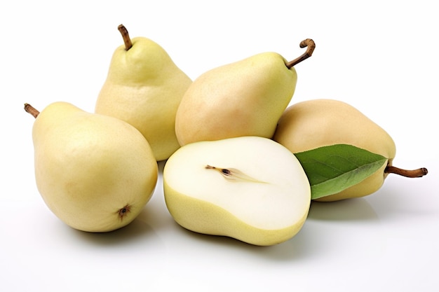 Photo chinese pears white background