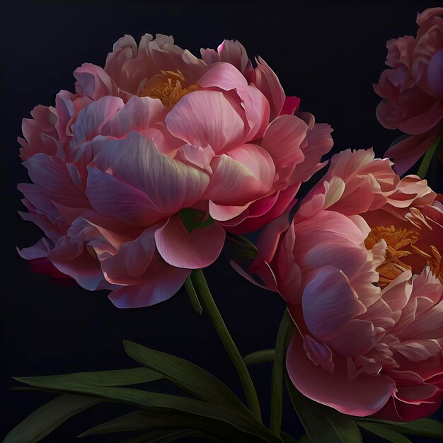 Photo chinese peony flowers