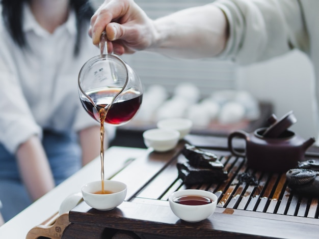 Photo chinese puerh tea ceremony