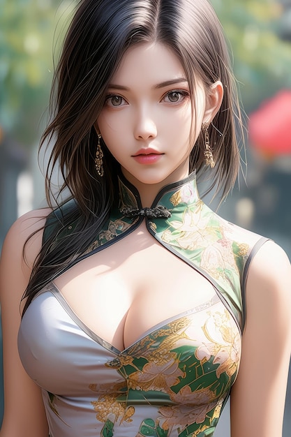 chinese qipao girl illustration