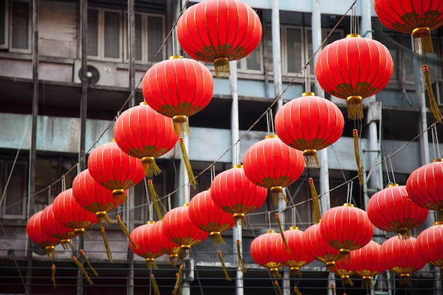 Chinese red lanterns.