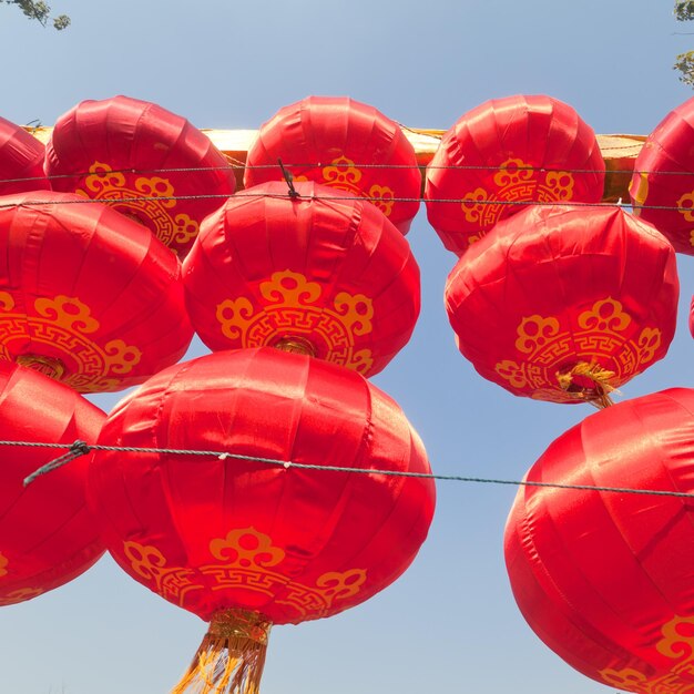 Photo chinese red lanterns