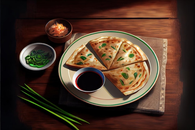 Chinese Scallion Pancakes Food