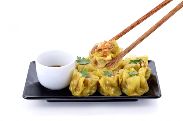 Chinese Steamed Dumpling on plate