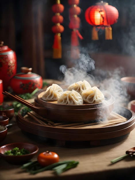 Photo chinese steamed dumpling or shumai