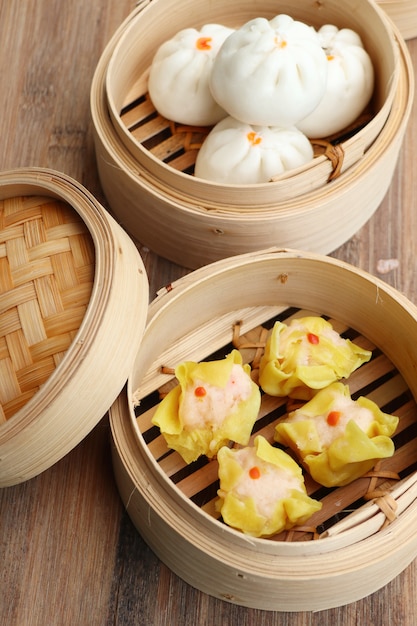 Photo chinese steamed dumplings and buns