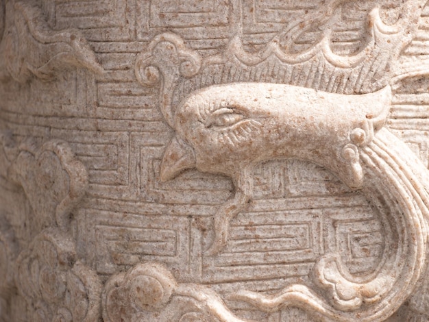 Chinese stone carving of the column.